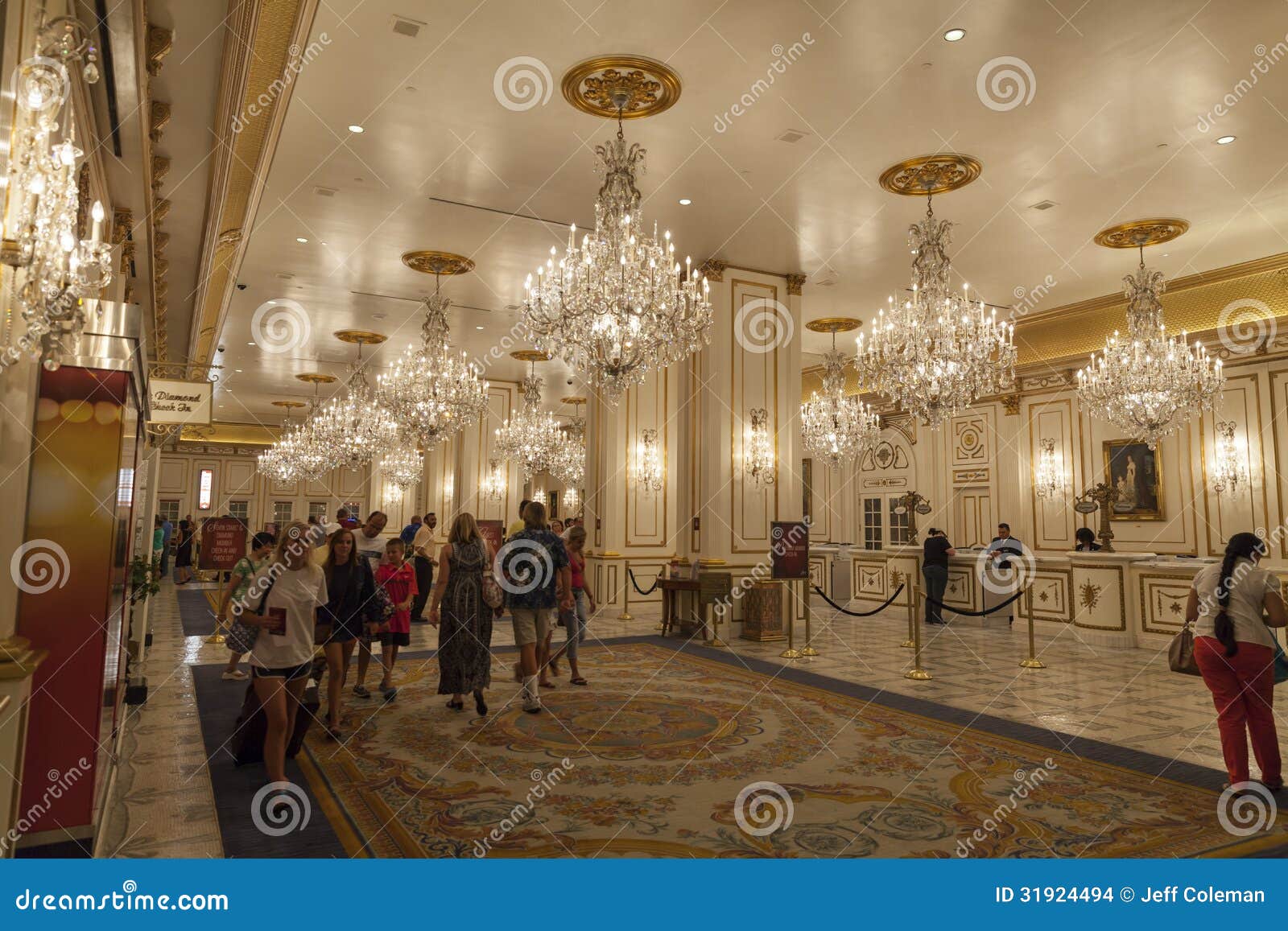 Paris Hotel Lobby in Las Vegas, NV on June 26, 2013 Editorial