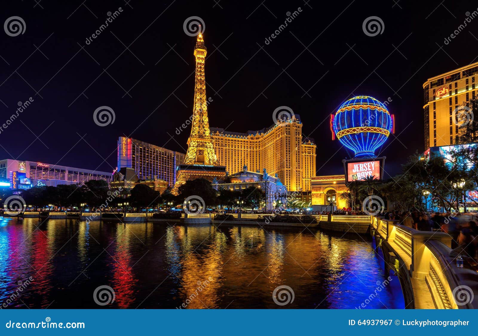 Paris Las Vegas Hotel and Casino and Eiffel Tower Editorial