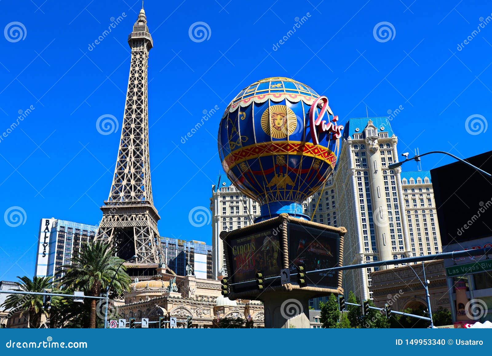 The Paris Las Vegas hotel and casino, replica of the Eiffel Tower