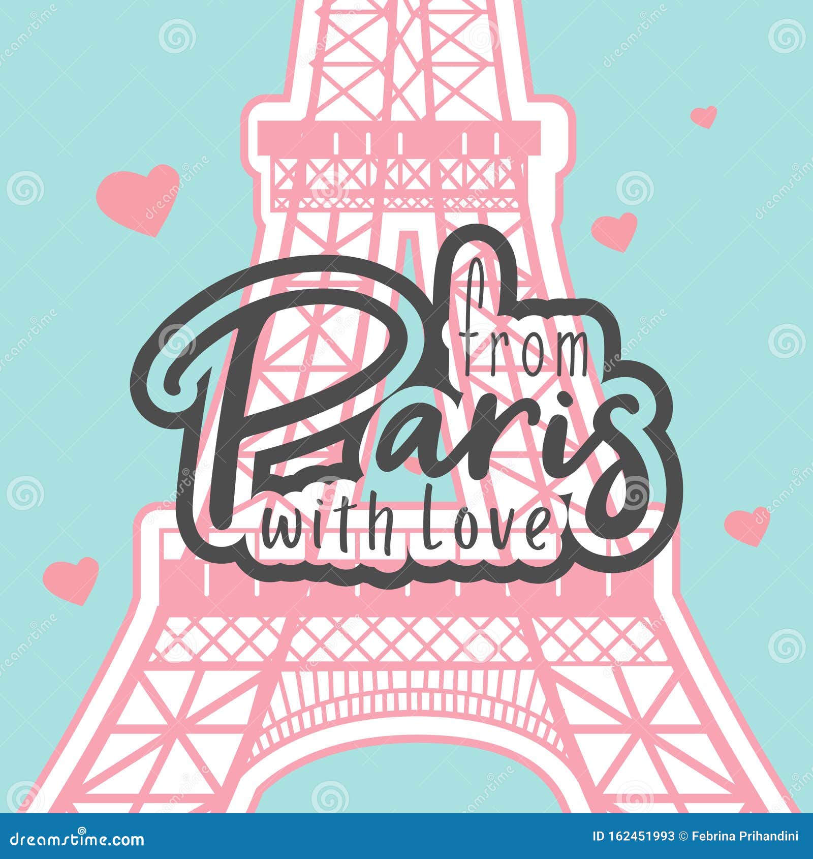 From Paris with love stock vector. Illustration of tower 162451993