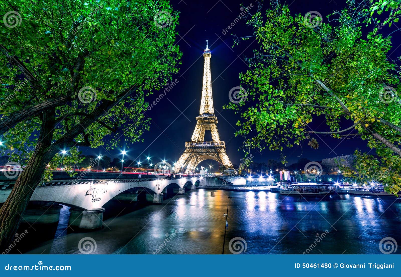 eiffel tower at night background