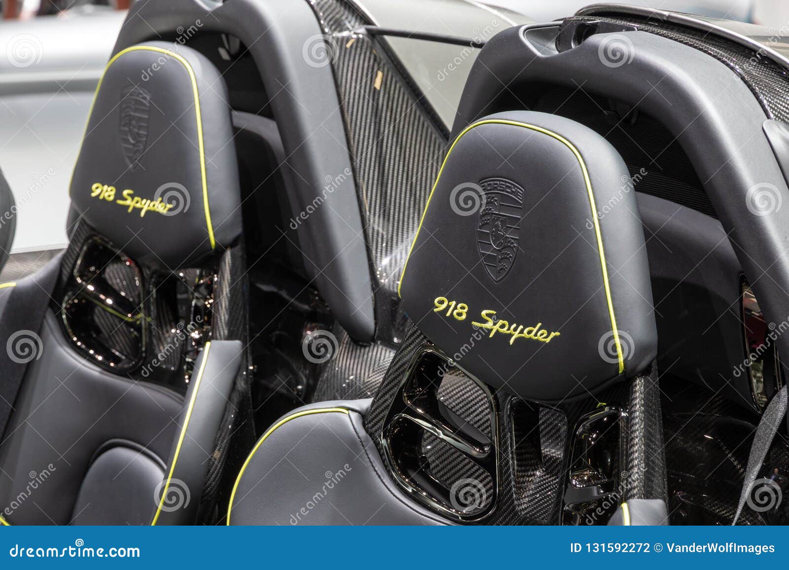 Interior View Of Sport Seats In A Porsche 918 Spyder