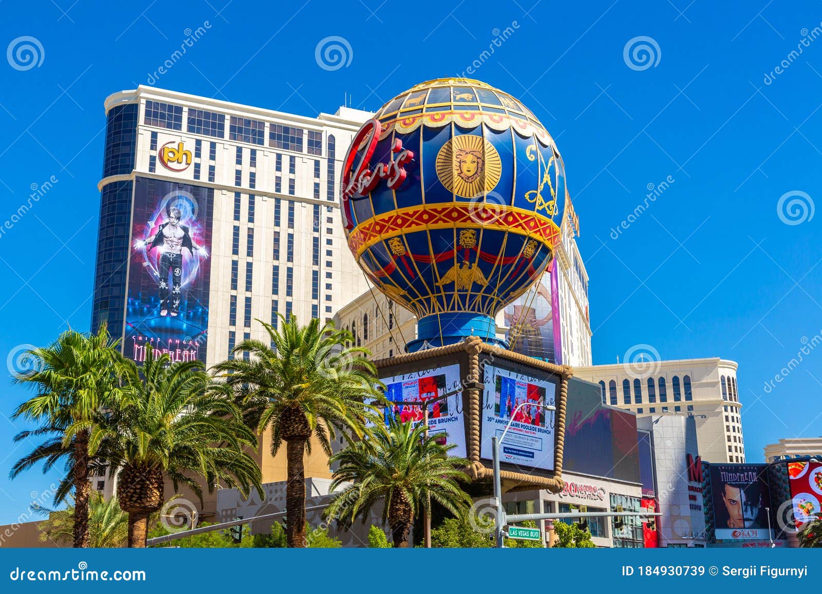 Paris and Planet Hollywood Las Vegas Editorial Stock Image - Image of