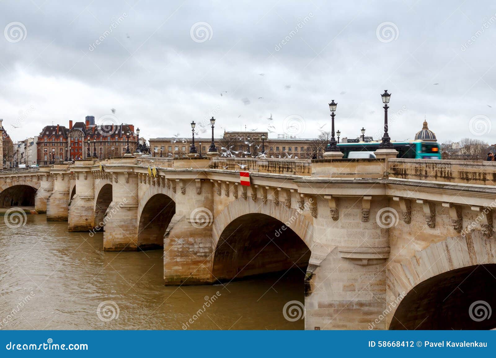 Paris. Pont De La Concorde. Editorial Photography - Image of historic ...