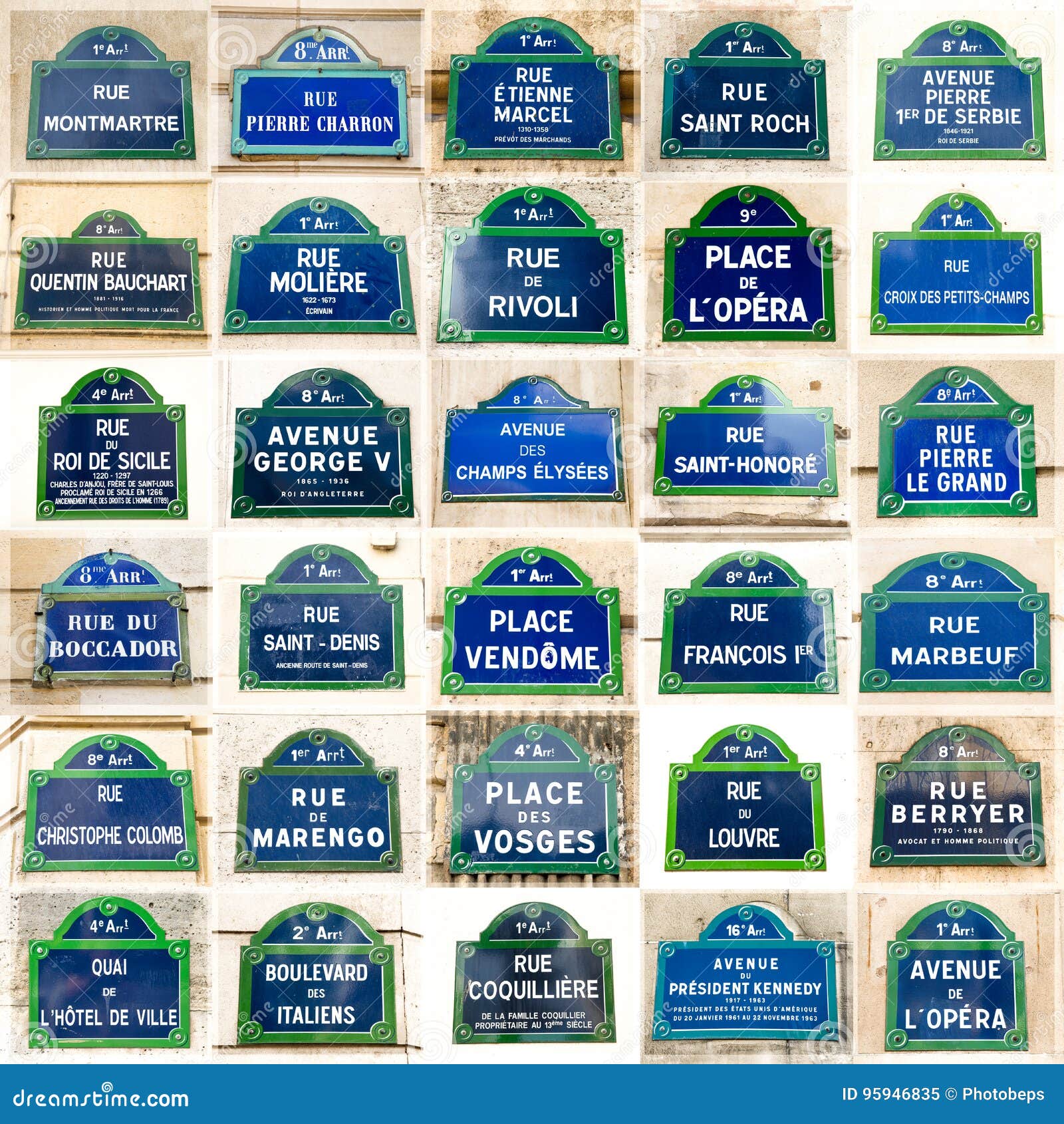 Paris street plates stock image. Image of avenue, elysee 95946835