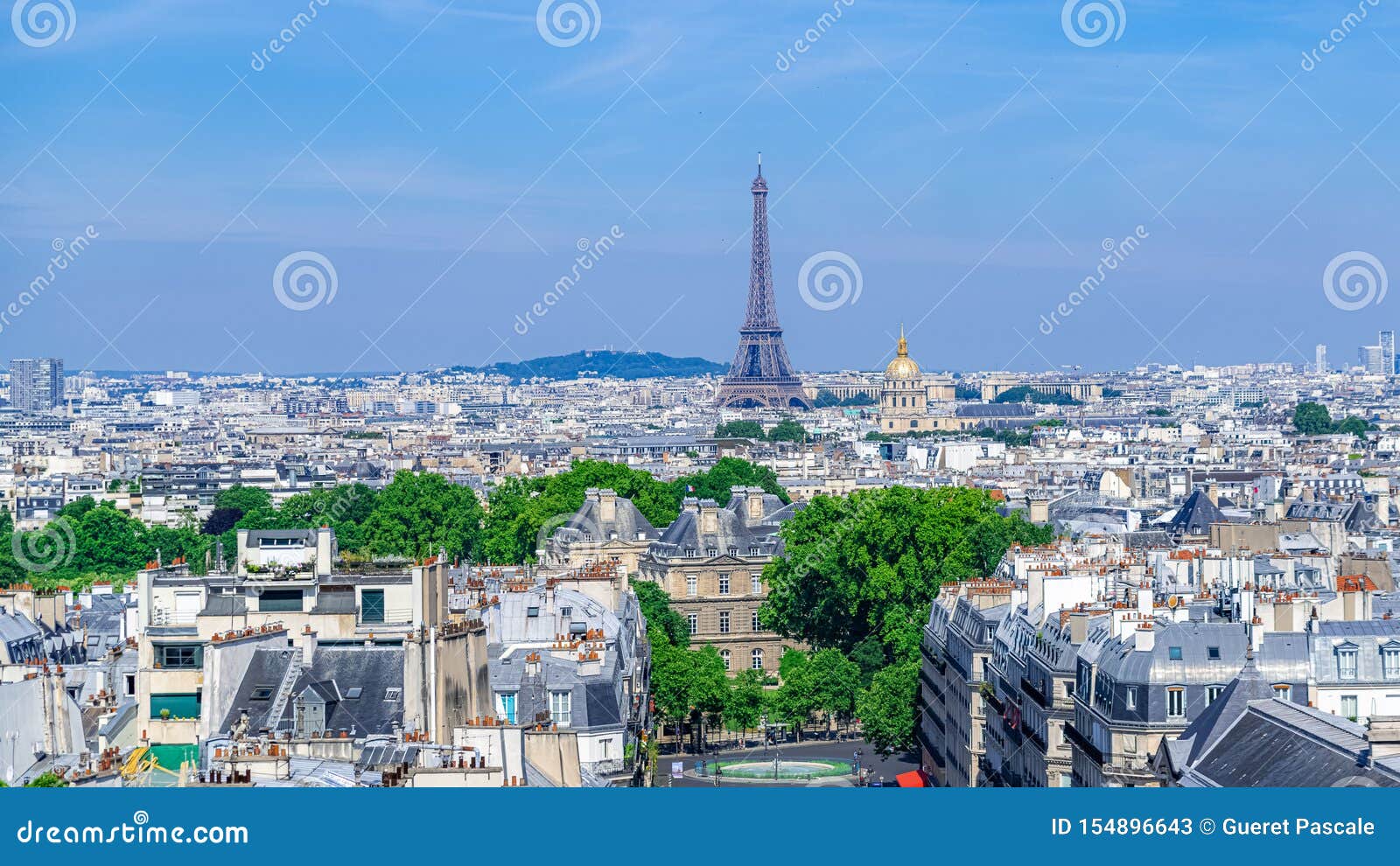 paris, typical roofs, aerial view