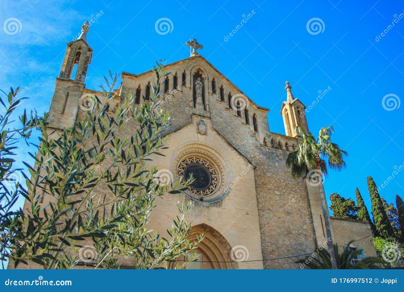 parish church of the transfiguration of the lord - transfiguracio del senyor - located in the village arta, mallorca, spain