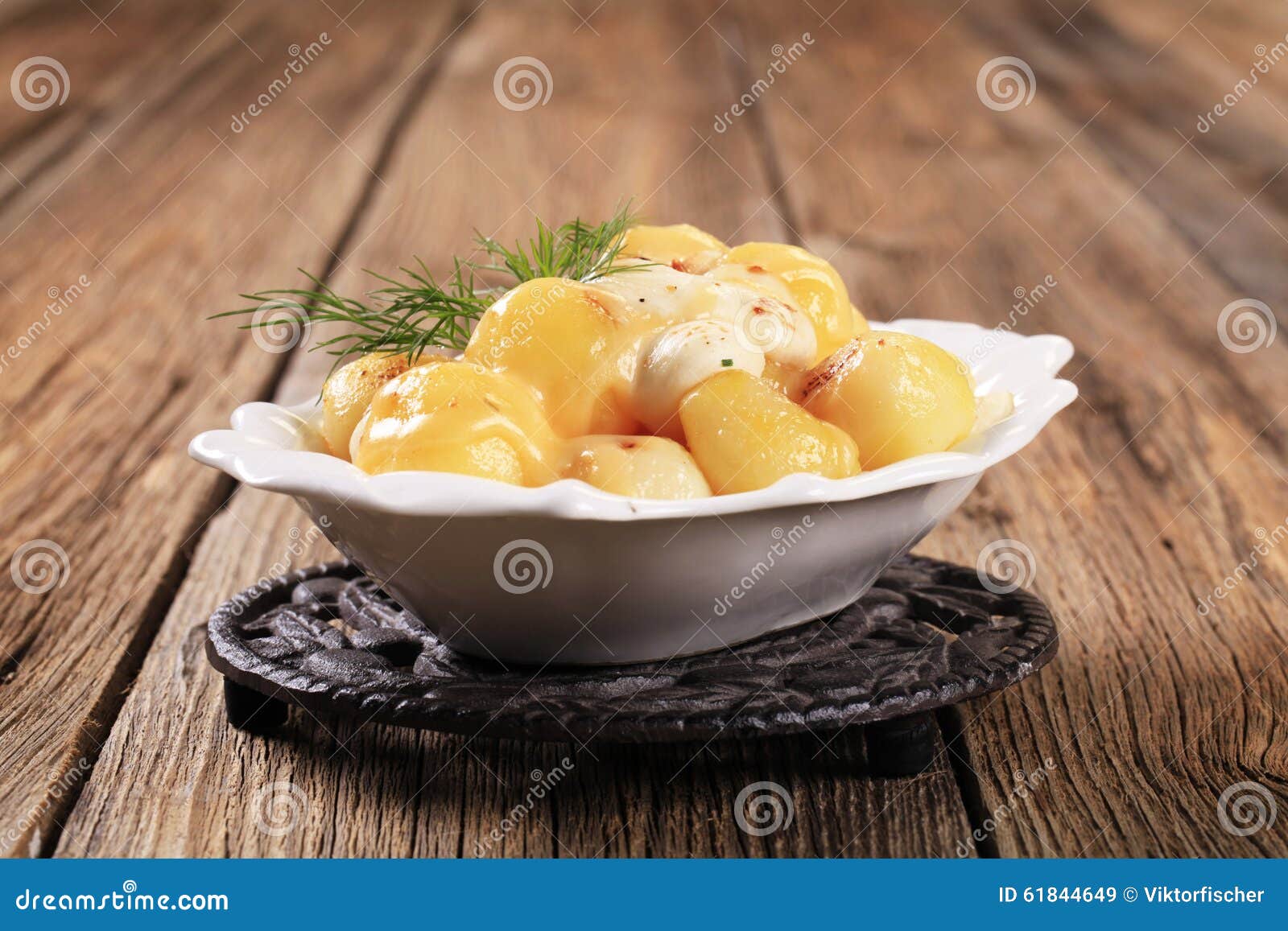 Parisian Potatoes with Mozzarella Cheese Stock Image - Image of roasted