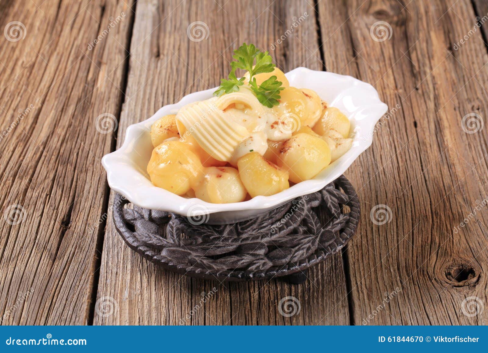 Parisian Potatoes with Mozzarella Cheese Stock Photo - Image of potato