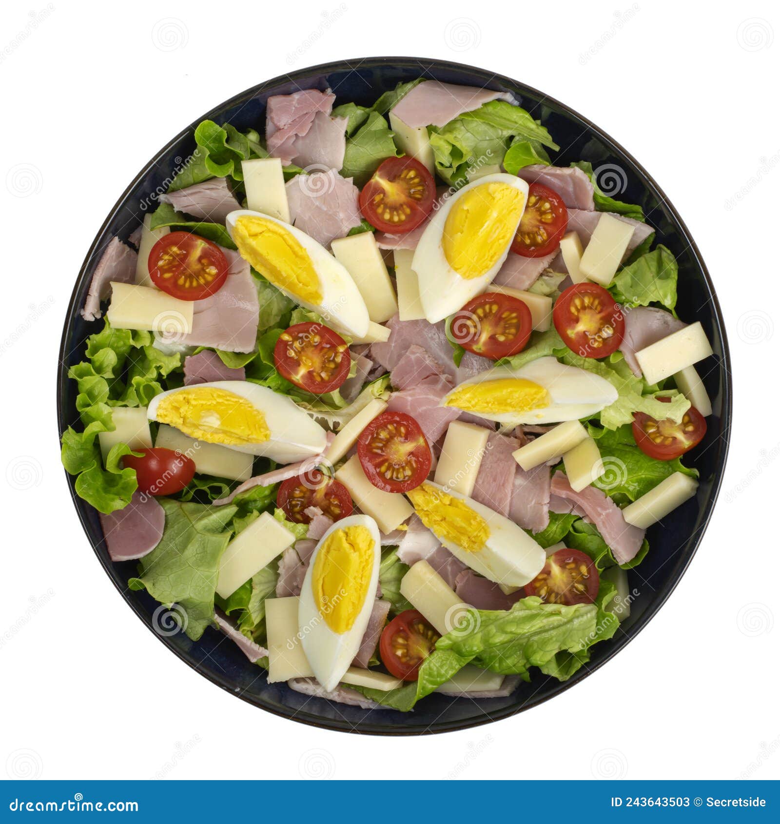 parisian salad - salad, ham, cheese, tomatoes, egg