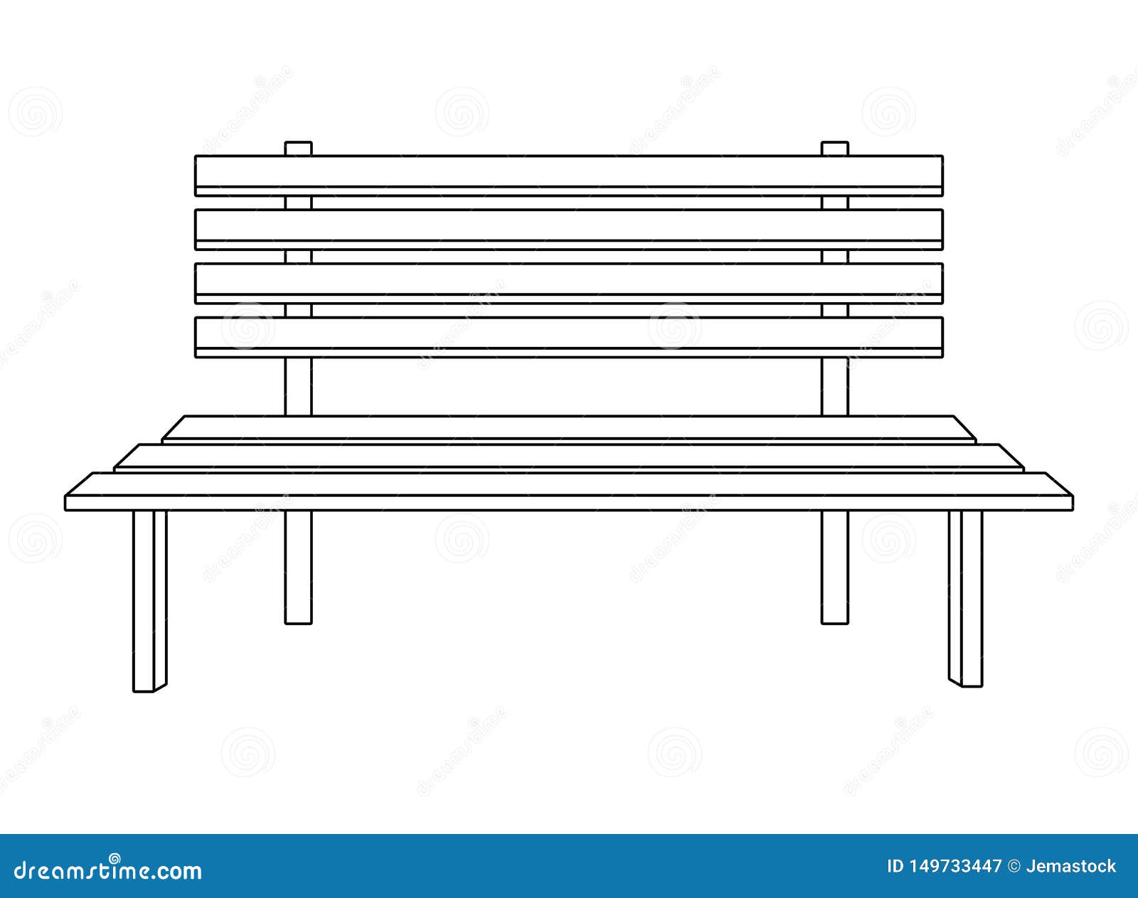 Park Bench Icon Cartoon Isolated Black and White Stock Vector -  Illustration of relaxation, cartoon: 149733447