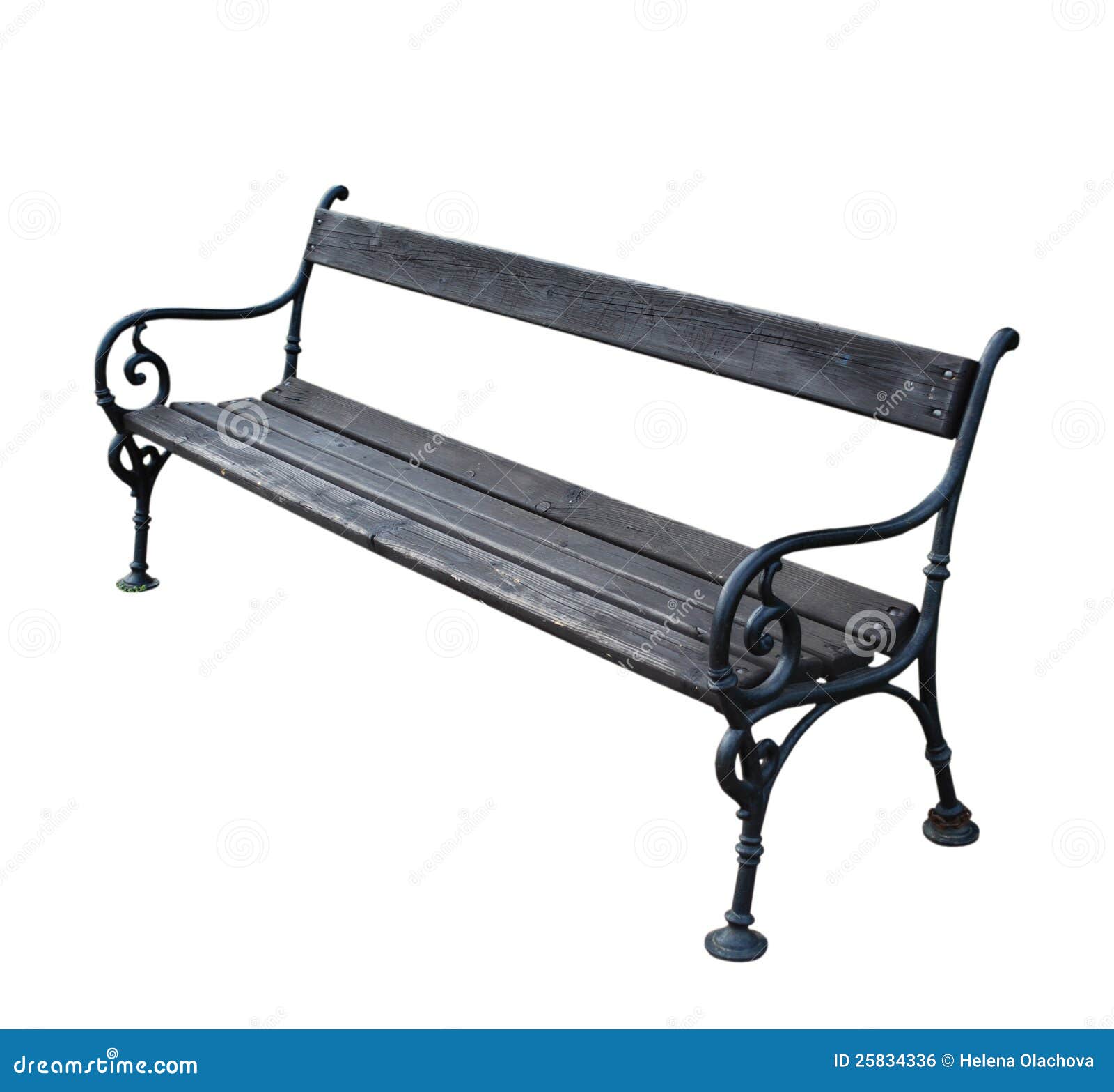 Park Bench Isolated On White Background Royalty Free Stock 