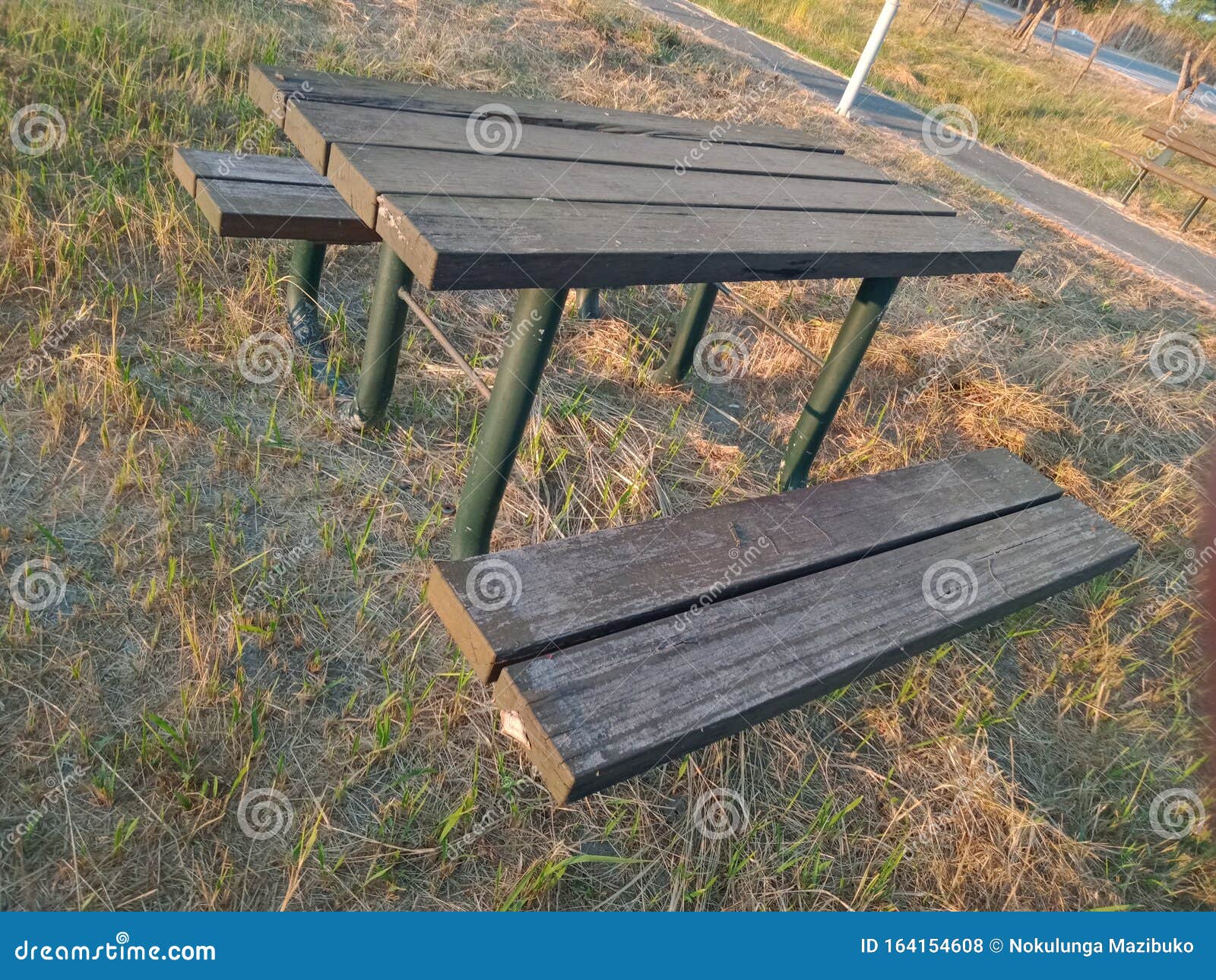 Park Bench Seat in Nature Evenings Sunset Stock Photo - Image of ...