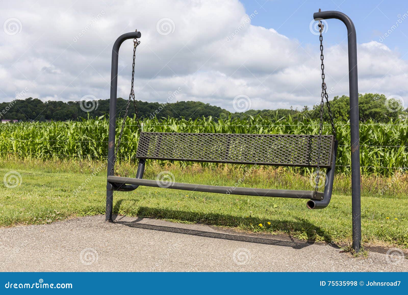 Park Bench Swing stock photo. Image of cornfield, bench 75535998
