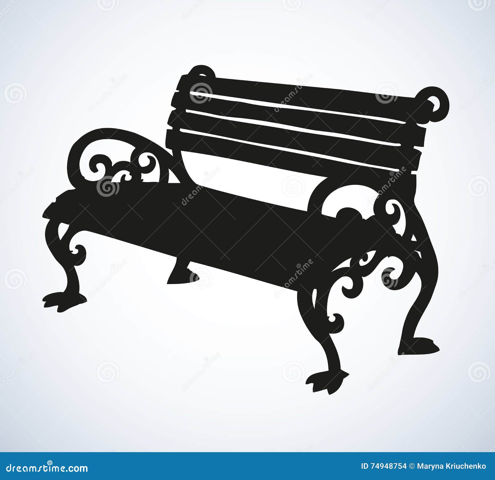 Park bench. Vector drawing stock vector. Image of artistic ...