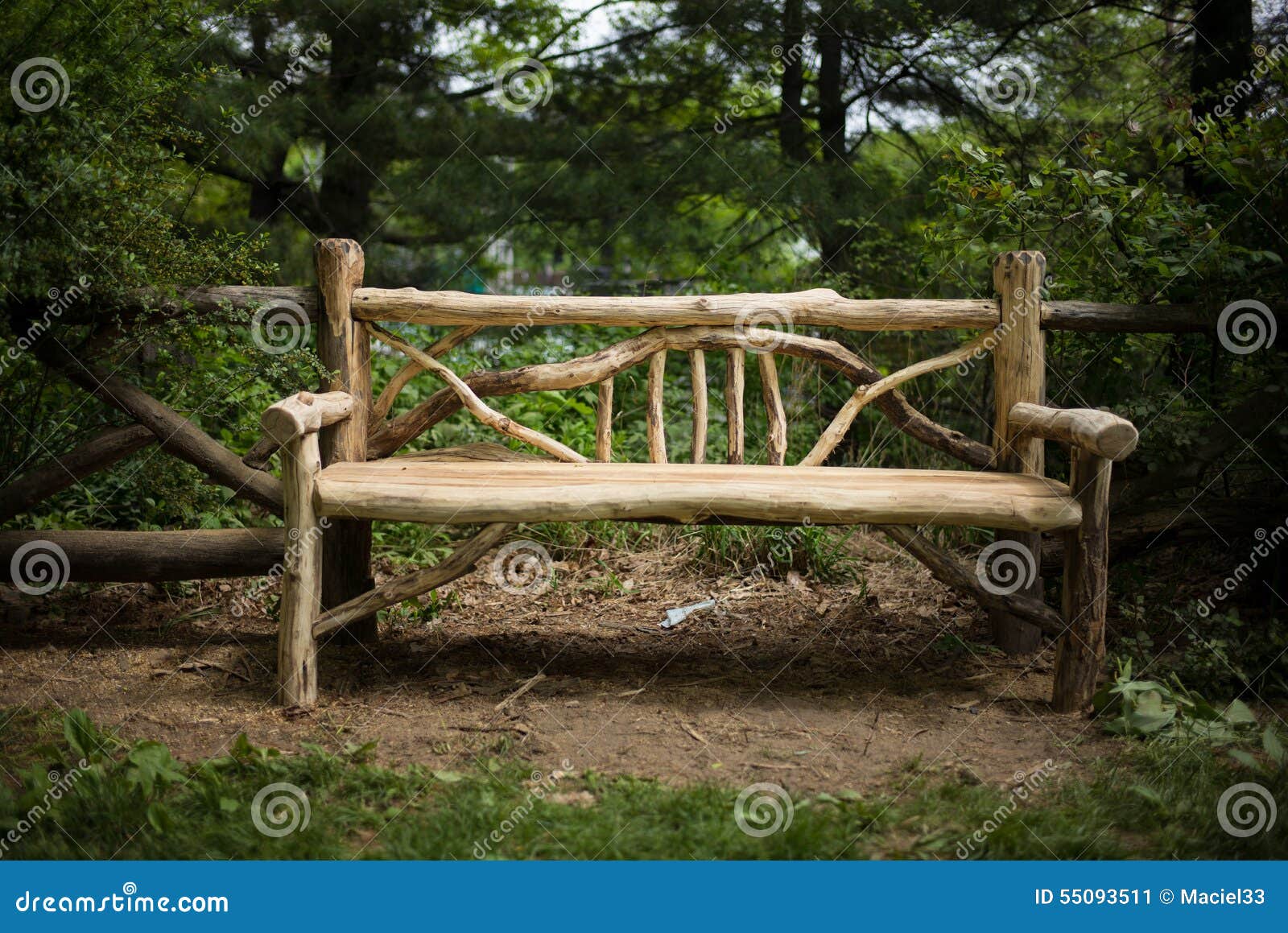 Park Bench Wood stock image. Image of forest, background 55093511