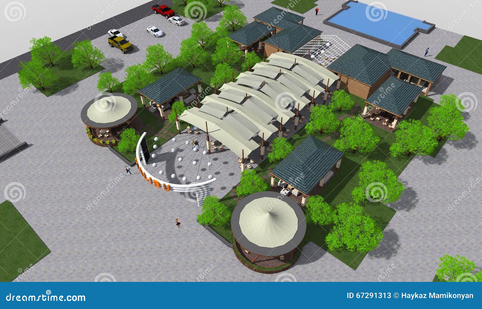 Park 3D stock illustration. Illustration of interior ...