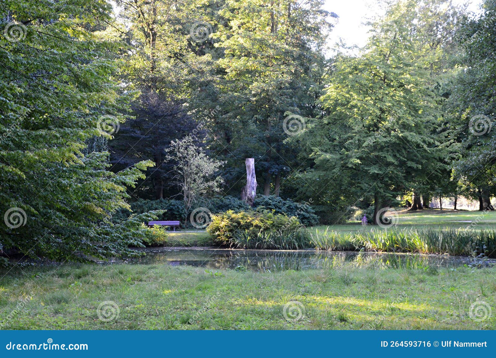 park at the historical castle evenburg in the town loga, leer, east frisia, lower saxony