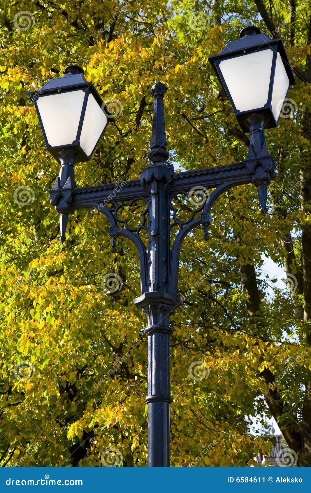 Park light stock image. Image of lamp, outdoor, autumn 6584611