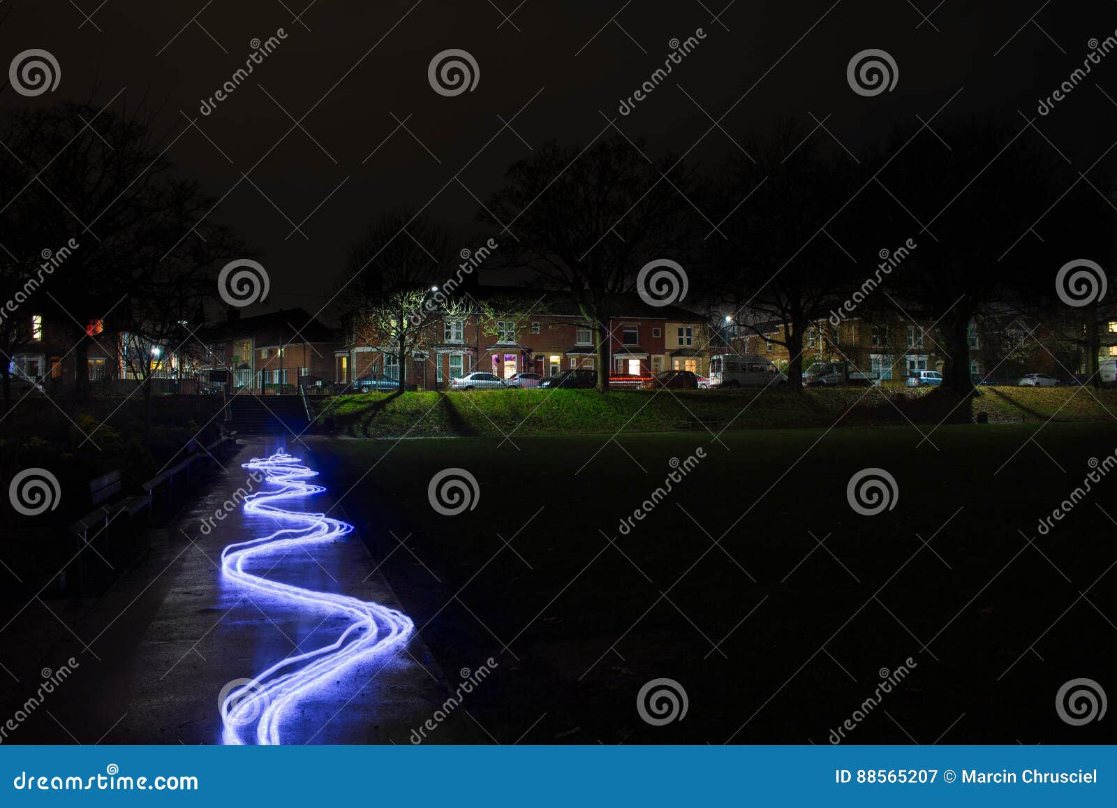 Park in the night stock image. Image of trees, park, southampton 88565207