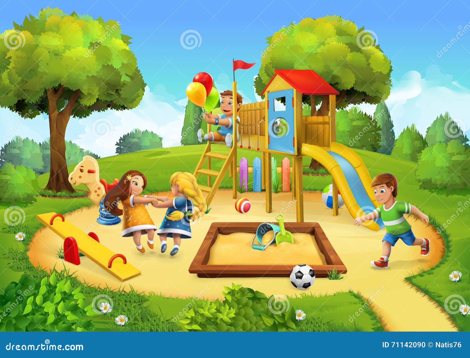 Children playground coloring Royalty Free Vector Image