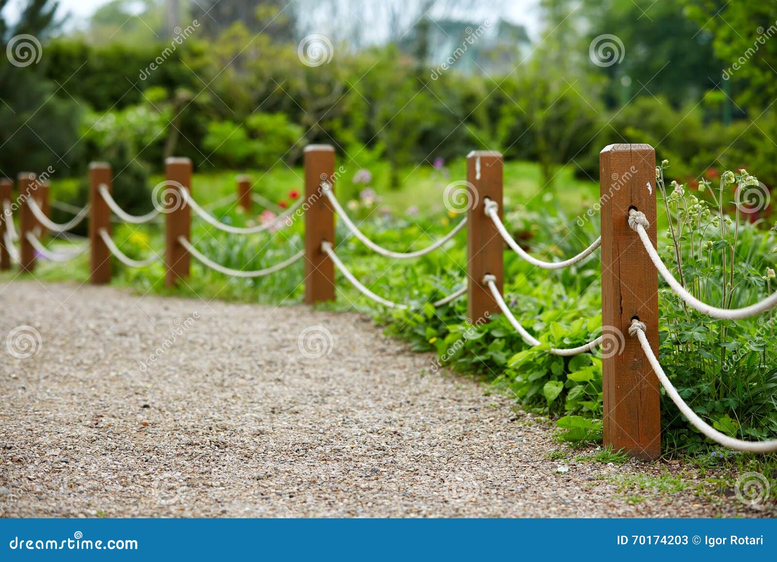 Park rope fence stock image. Image of seaside, rope, nature - 70174203
