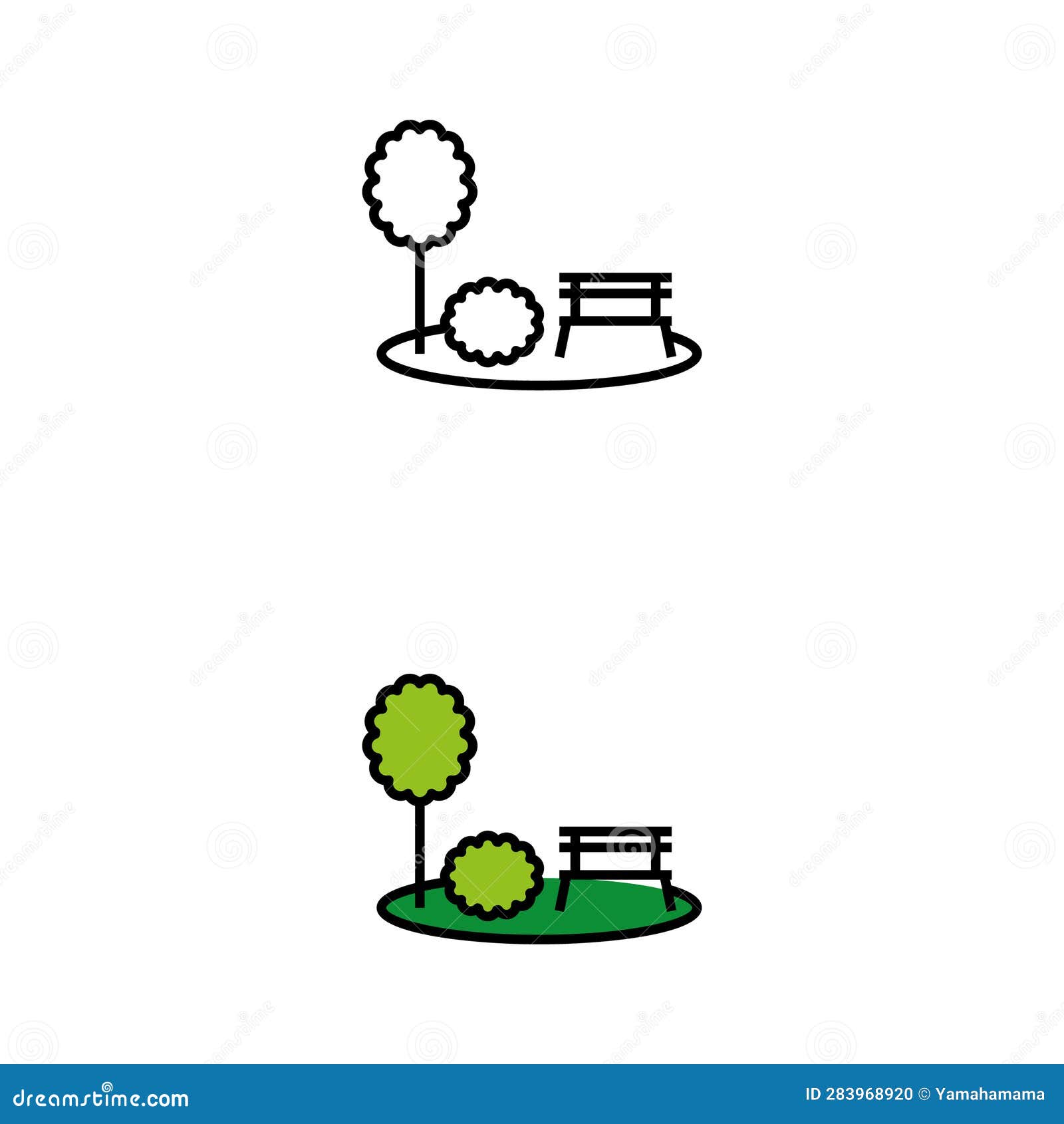 Park stock vector. Illustration of black, outline, graphic 283968920