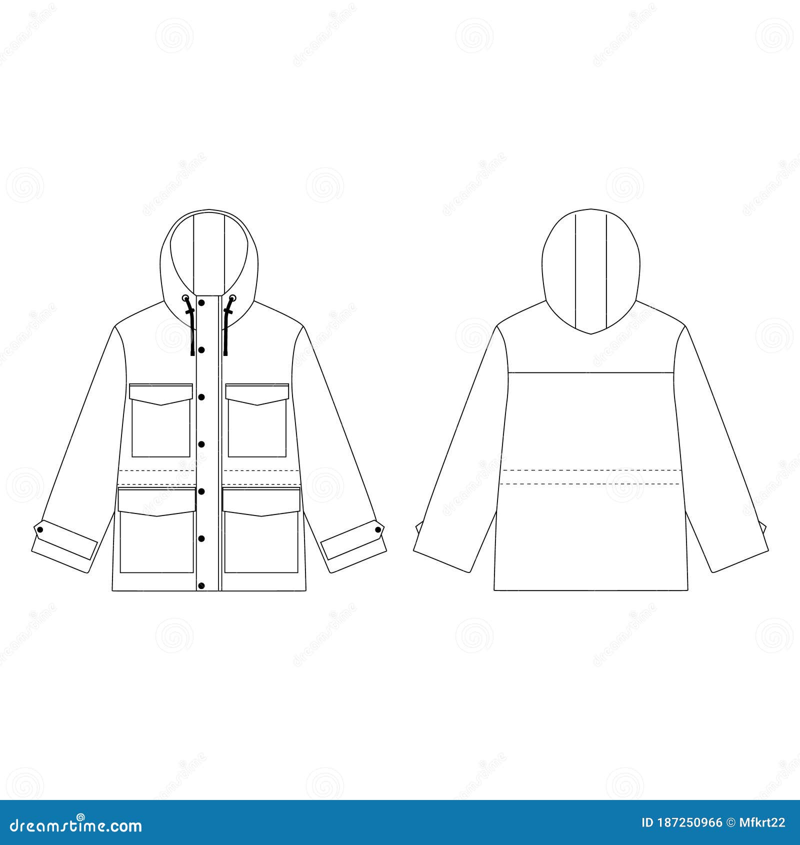 Parka  Jacket Template  Clip Art Collection Clothing Stock 