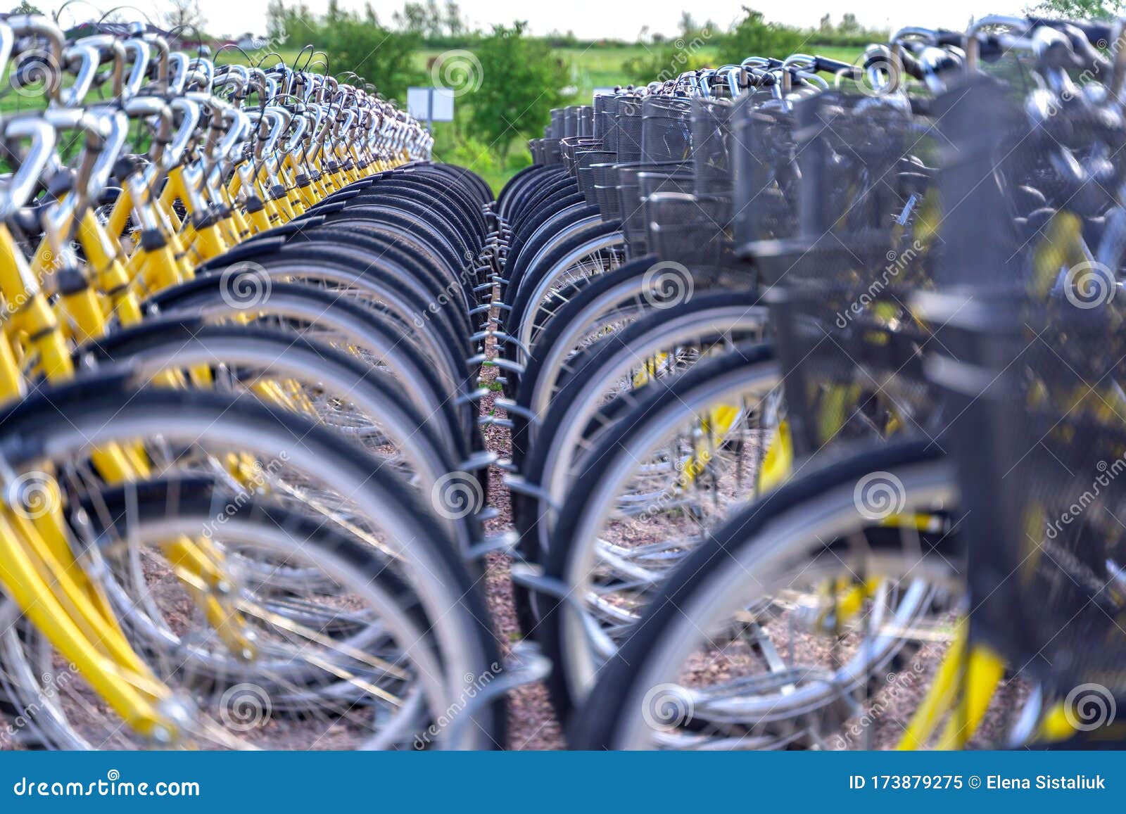 Parked Bikes on a Huge Bicycle Parking Lot Stock Image Image of