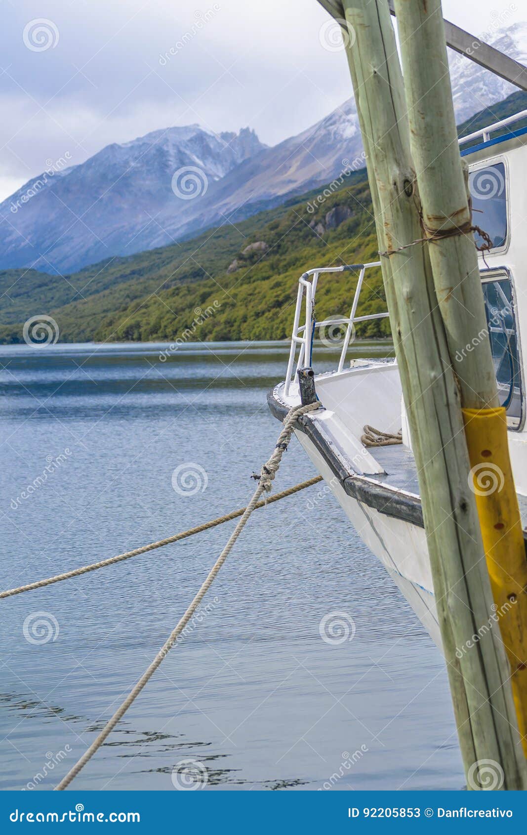 parked boat, lago del desierto, patagonia - argentina