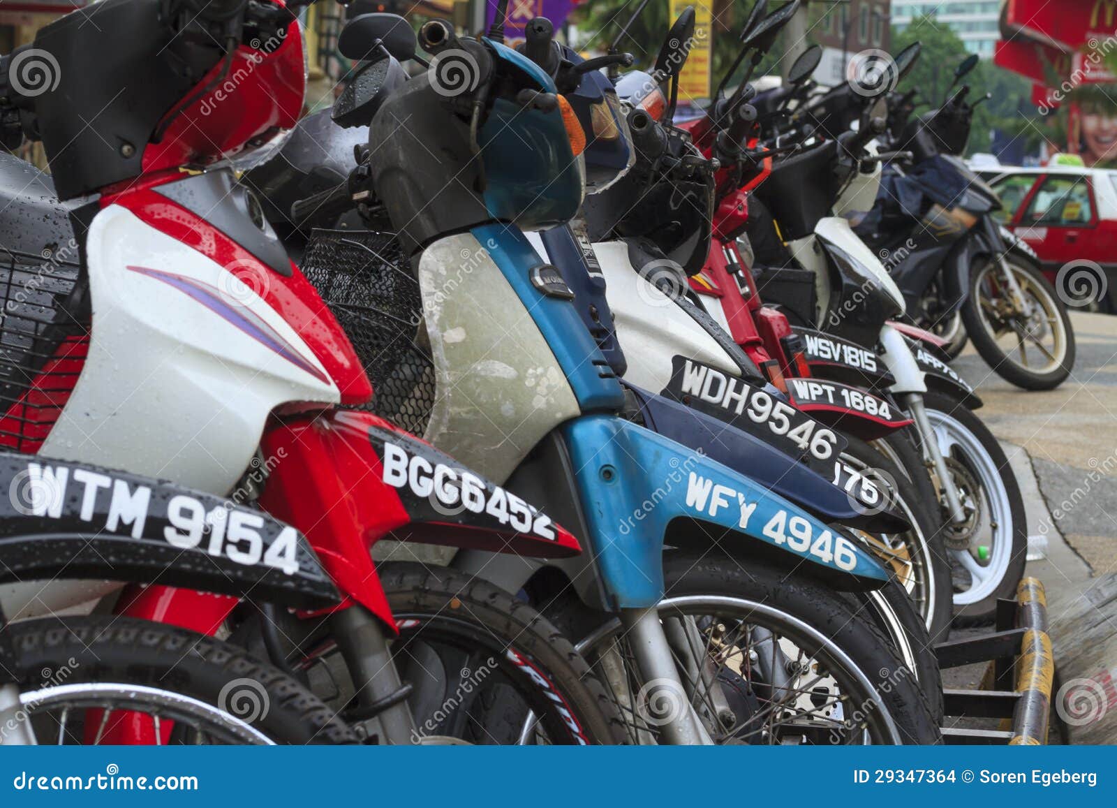 Parked Motorbikes in Asian City Editorial Stock Image Image of