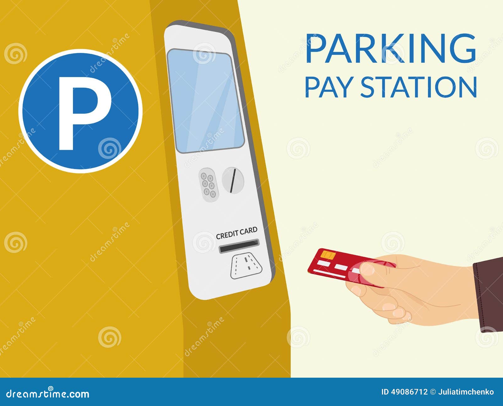 Parkende Lohnstation Vektor Abbildung Illustration Von Lohnstation 49086712