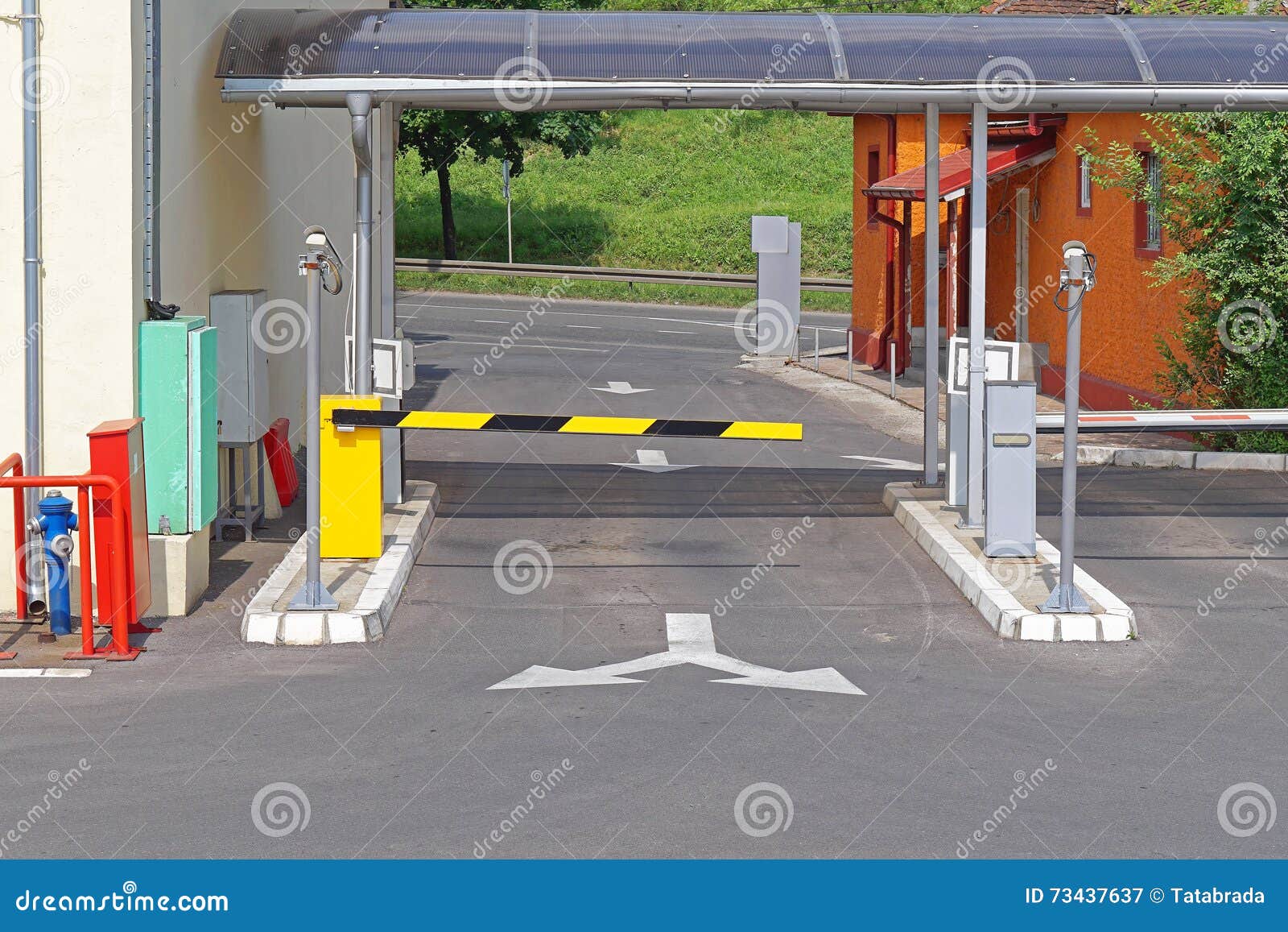 Parking barrier stock image. Image of barrier, structure - 73437637