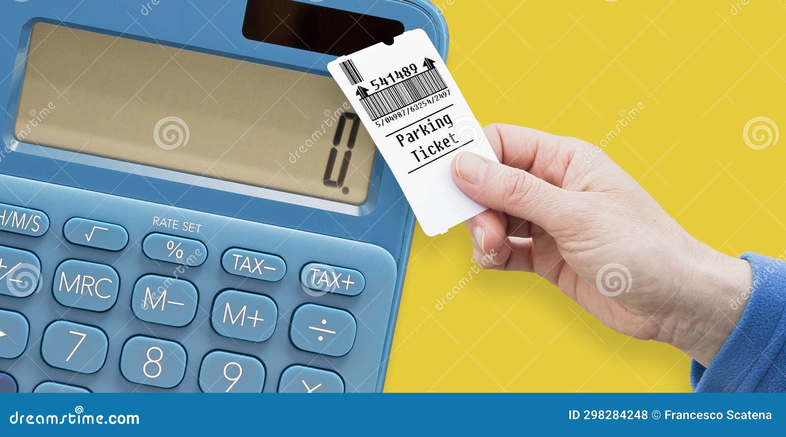 Parking Costs Concept with and Holds a Parking Ticket Parking Payment