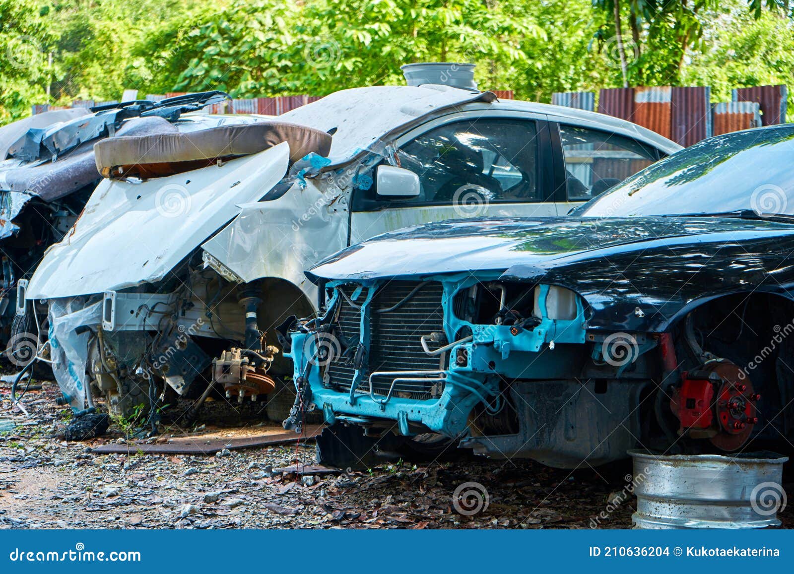 Parking of Damaged Cars after an Accident Stock Photo Image of