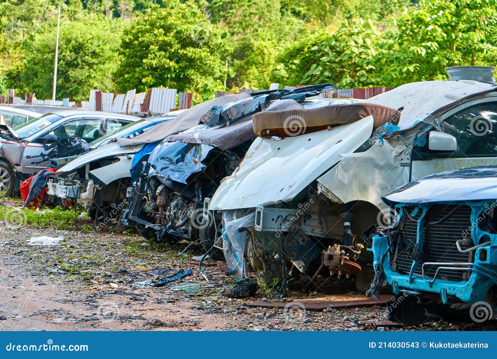 Parking of Damaged Cars after an Accident Editorial Stock Photo Image