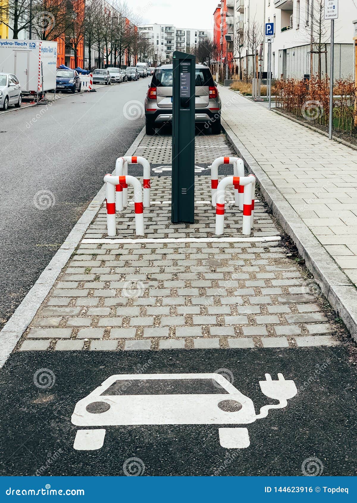 Parking for Electric Cars Charging Editorial Photo - Image of street