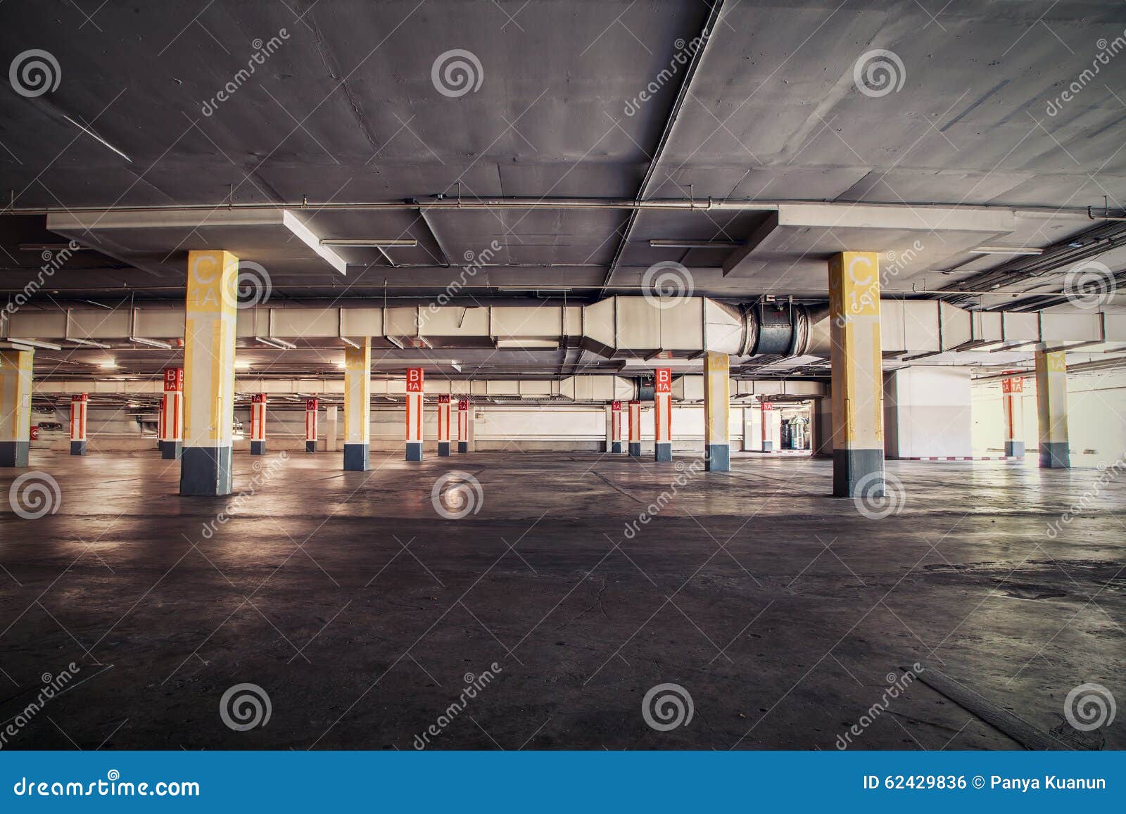Parking Garag Interior, Industrial Building,Empty Underground Pa