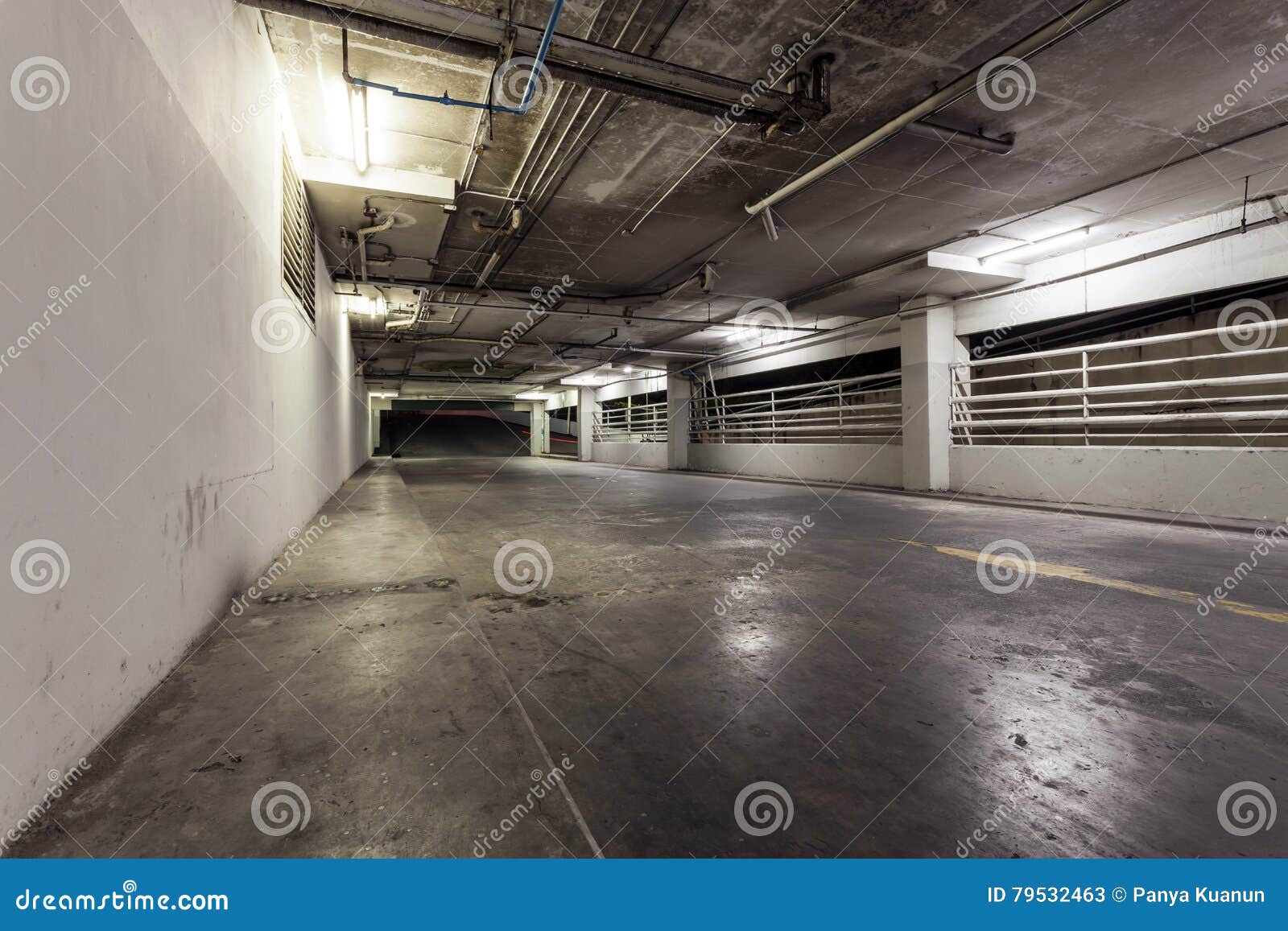 Parking Garage Interior, Neon Lights in Industrial Building. Stock Image Image of automobile