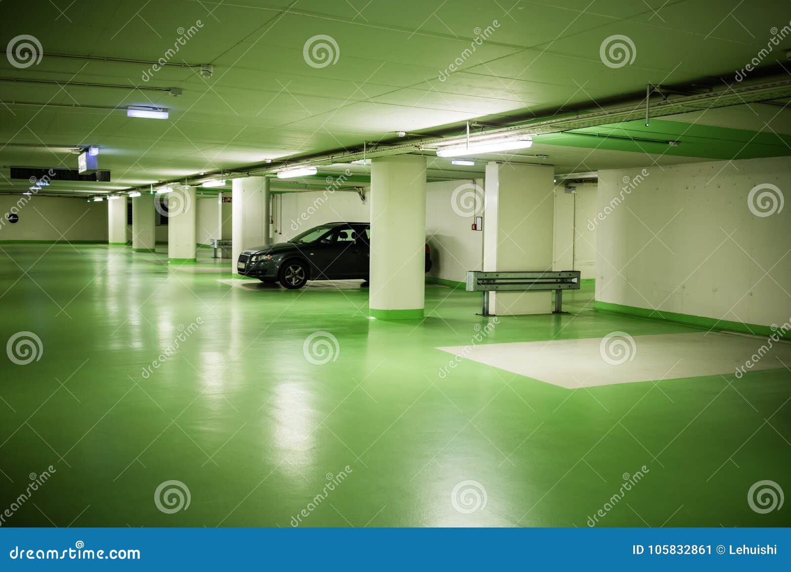 parking garage in underground interior