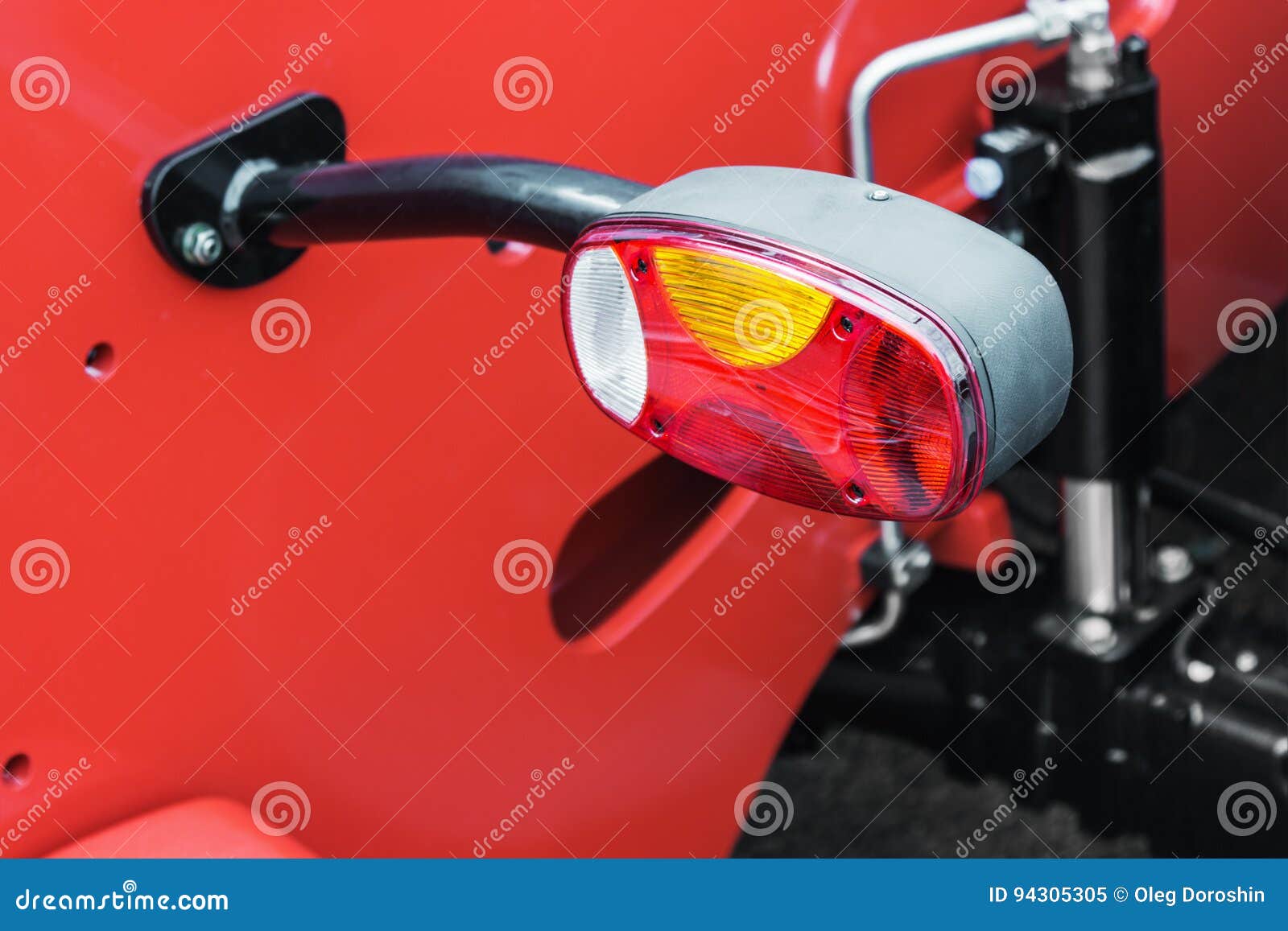 Parking Lights and Headlights on the Tractor or Other Stock Image