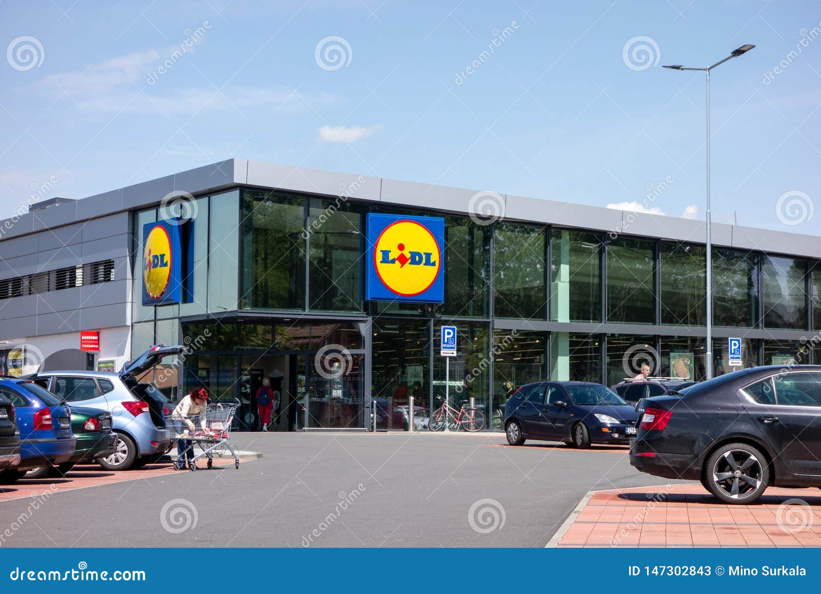 Parking Lot in Front of the Lidl Supermarket of the Second Generation Editorial Photo - Image of hlucin, editorial: 147302843