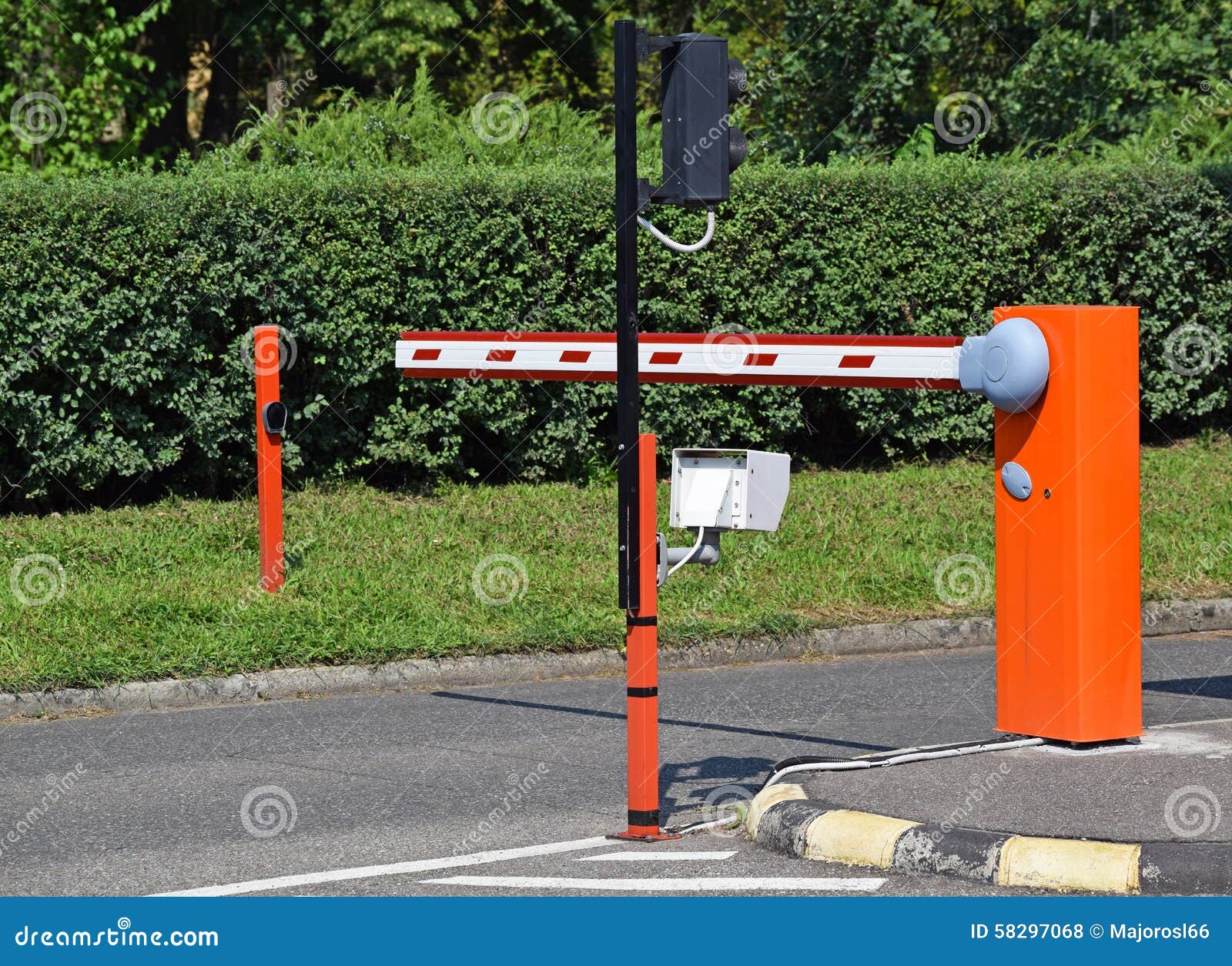 Parking lot gate stock photo. Image of parking, automatic 58297068