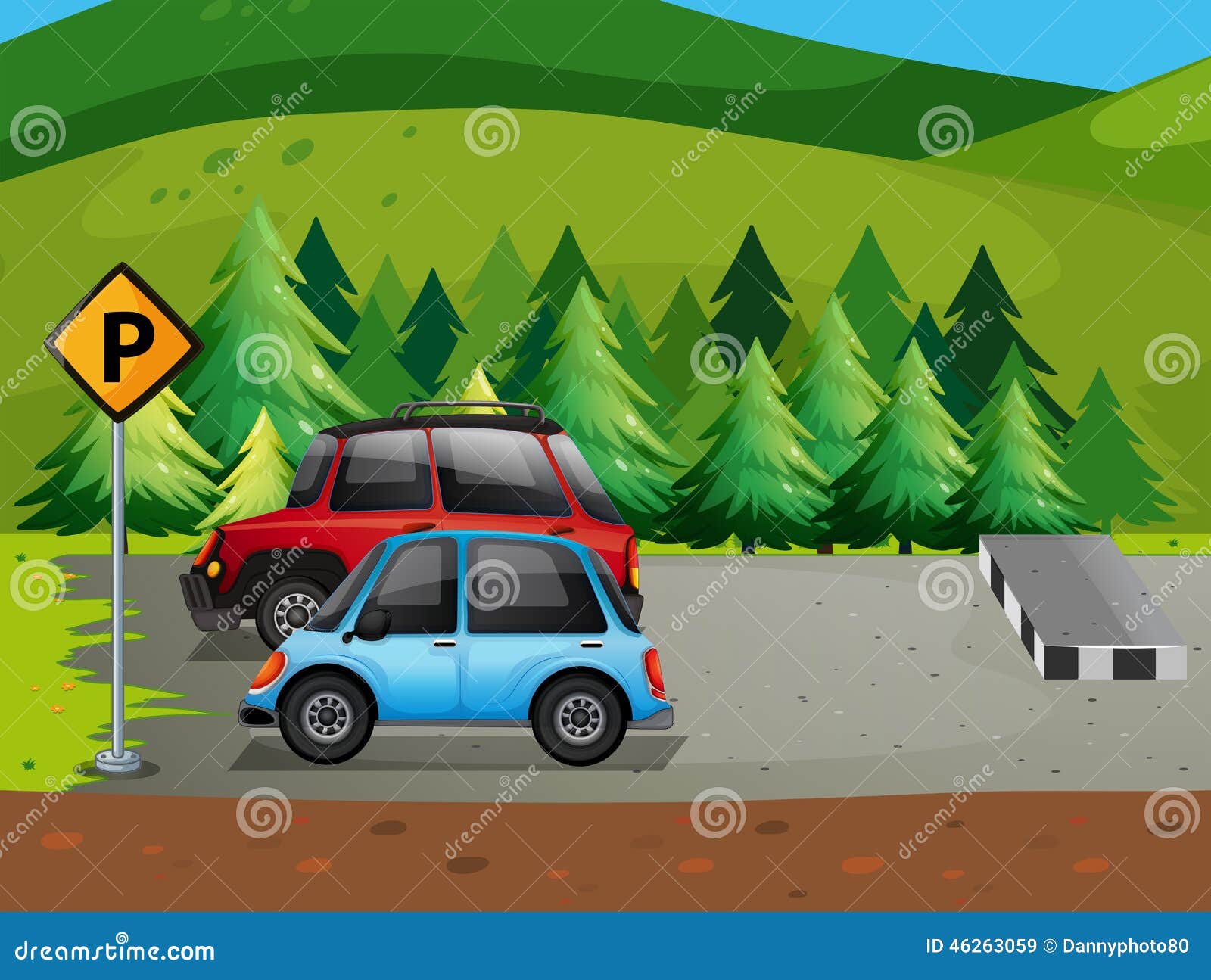 Parking Lot Stock Vector Illustration Of Nature Scenic 46263059