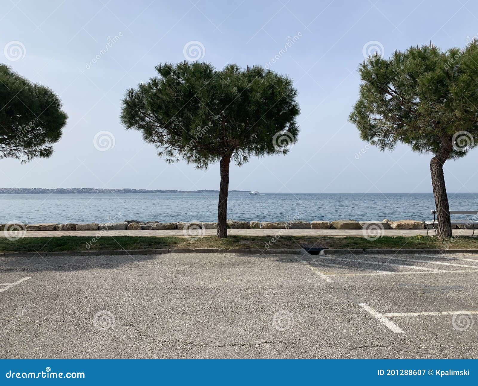 Parking lot by seaside stock image. Image of seaside 201288607