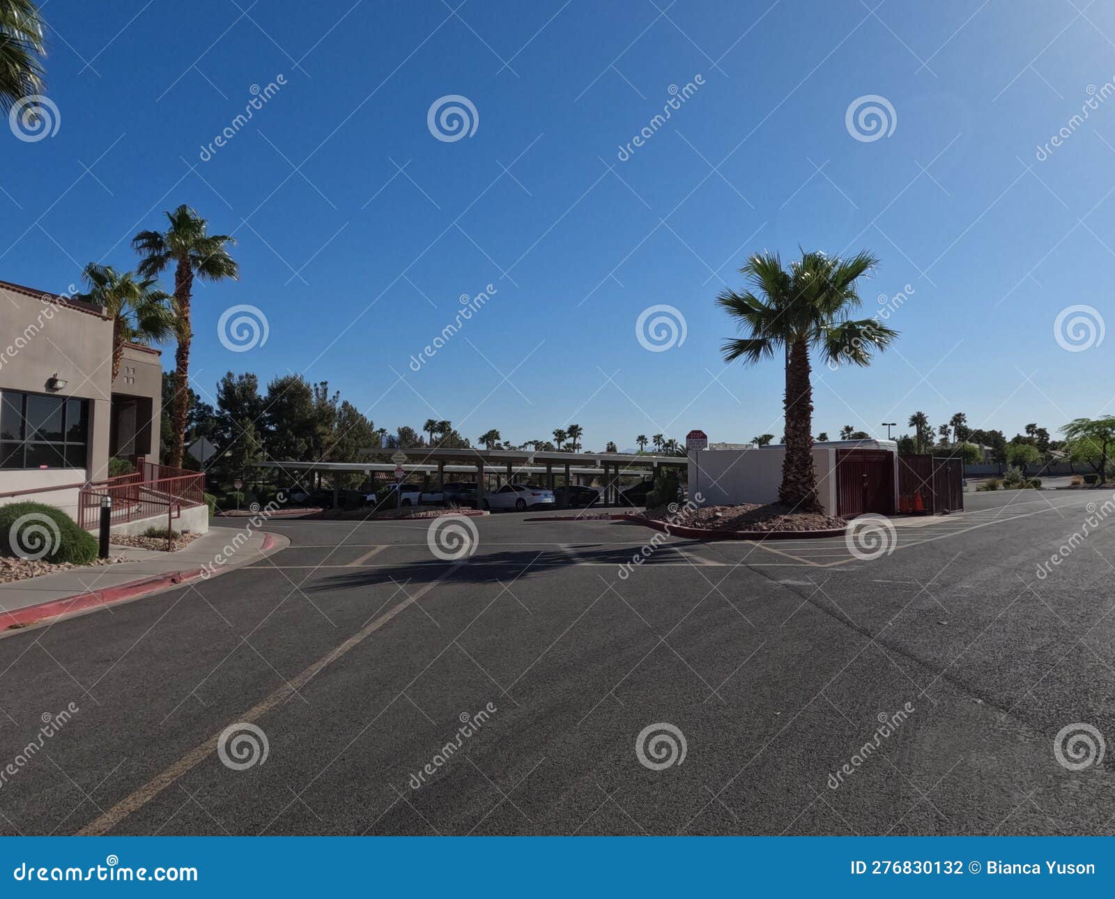 Parking Lot in the Side of the Building Las Vegas Stock Photo Image