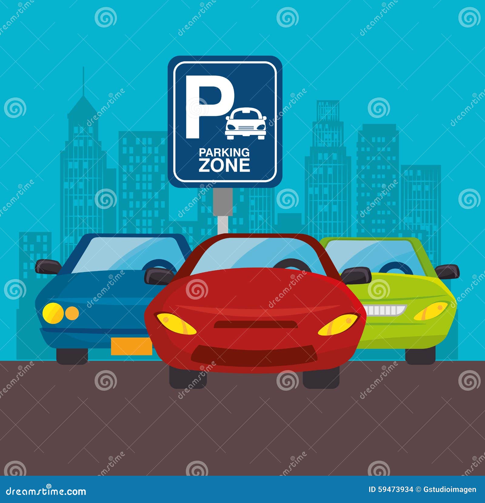 Parking or Park Zone Design Stock Vector Illustration of motor, park