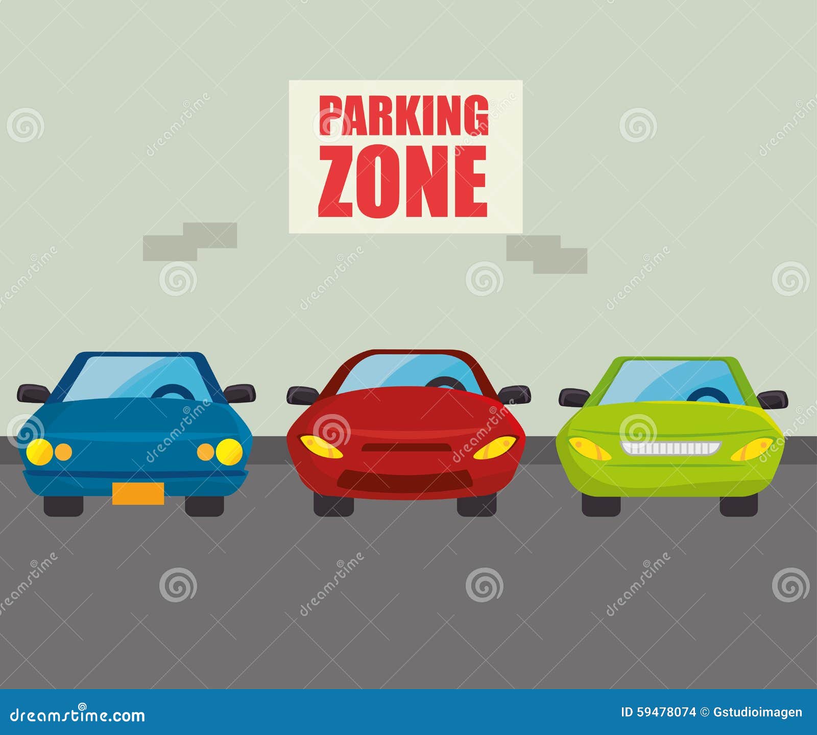 Parking or Park Zone Design Stock Vector Illustration of space