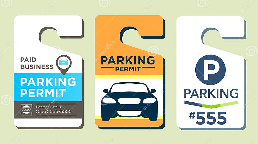 Parking Passes stock vector. Illustration of notice, hang 81281739