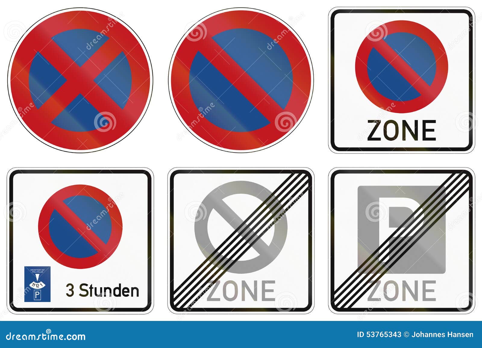 Parking Restrictions in Germany Stock Illustration - Illustration of blue,  disc: 53765343